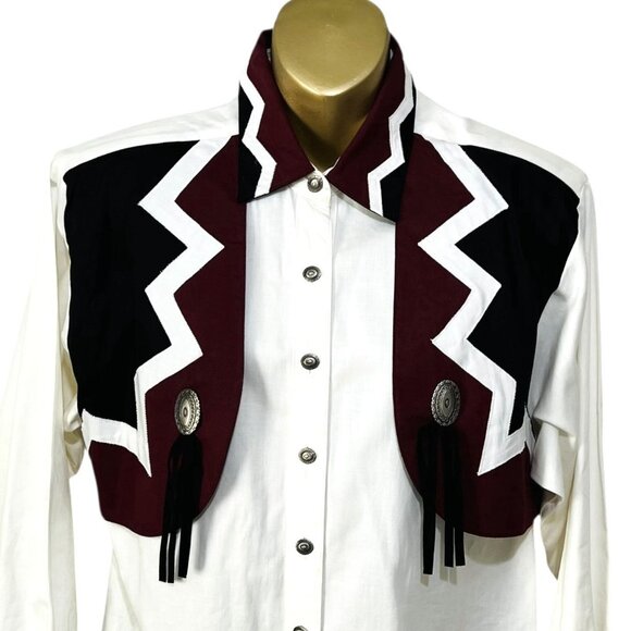 Vtg Panhandle Slim Western Rodeo Shirt Top Size S Concho Buttons Line Dancing - Picture 2 of 5
